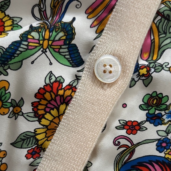 Tory Burch Silk-Front Merino-Wool Cardigan XL - Picture 8 of 12